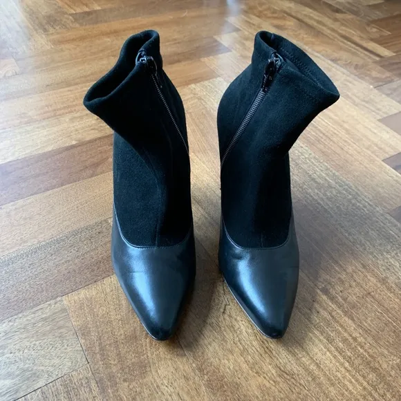 Givenchy boots size 36 1/2, black suede and leather boot with multicolor heel