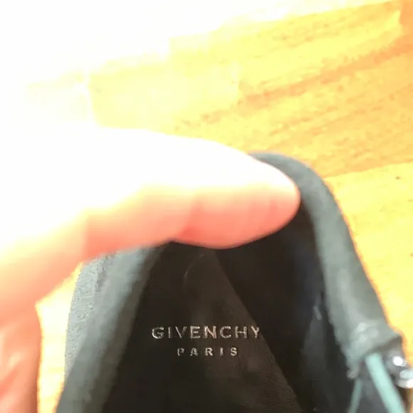 Givenchy boots size 36 1/2, black suede and leather boot with multicolor heel