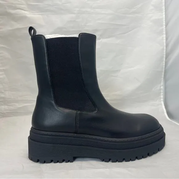 Good American Combat Boot Chelsea Black Womens 10
