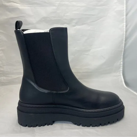 Good American Combat Boot Chelsea Black Womens 10