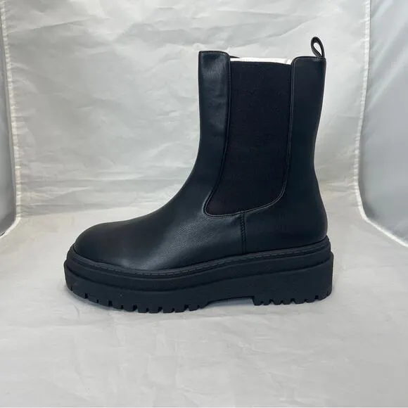 Good American Combat Boot Chelsea Black Womens 10