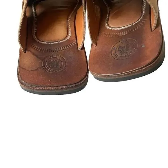 Gordon Rush Cognac Brown Luxury Comfortable Soft Quality Slip On Sandals SZ 9