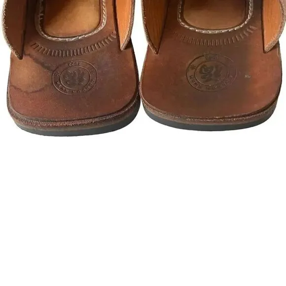 Gordon Rush Cognac Brown Luxury Comfortable Soft Quality Slip On Sandals SZ 9