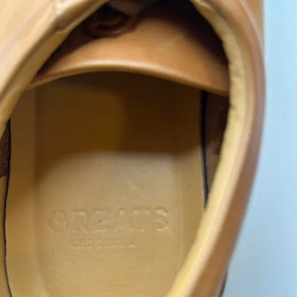 Greats Sz 10 1/2 Court Longwing Cuoio Leather Sneakers