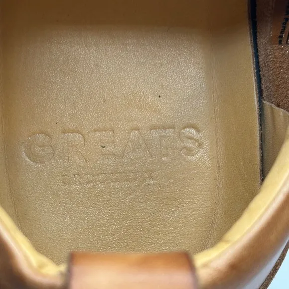 Greats Sz 10 1/2 Court Longwing Cuoio Leather Sneakers