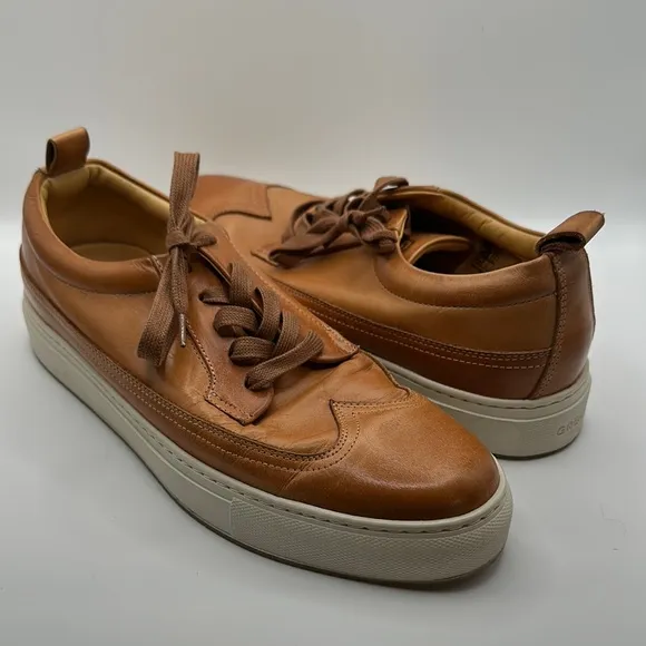 Greats Sz 10 1/2 Court Longwing Cuoio Leather Sneakers