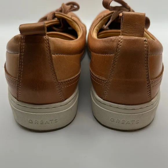 Greats Sz 10 1/2 Court Longwing Cuoio Leather Sneakers
