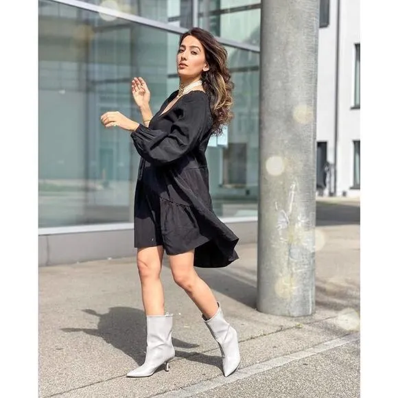 Grey Pointed Boots H&amp;M New