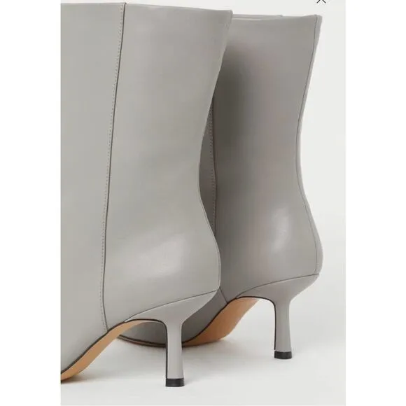 Grey Pointed Boots H&amp;M New