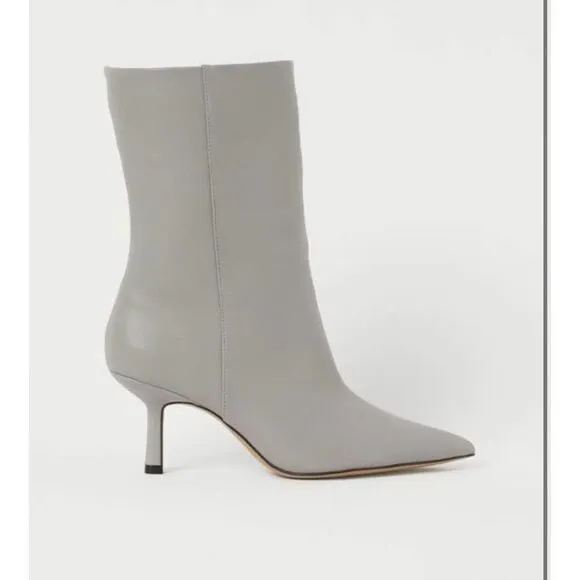 Grey Pointed Boots H&amp;M New