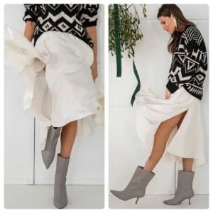 Grey Pointed Boots H&amp;M New