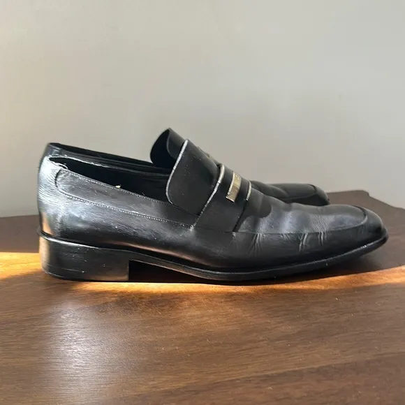 Gucci Black Leather Slip-On Loafers size 9D - PROM SHOES