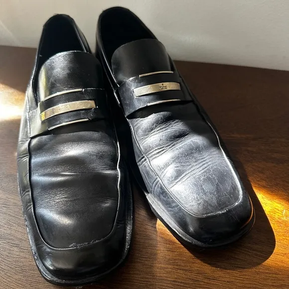 Gucci Black Leather Slip-On Loafers size 9D - PROM SHOES