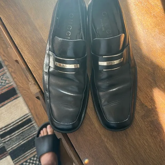 Gucci Black Leather Slip-On Loafers size 9D - PROM SHOES