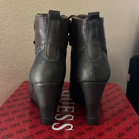 Guess Lanni Faux Fur  Wedges Boots.