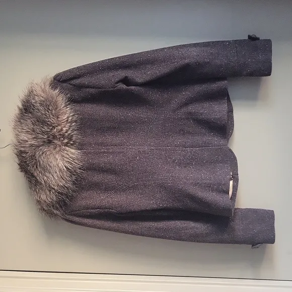 GUESS Vintage Wool Coat with removable faux fur collar