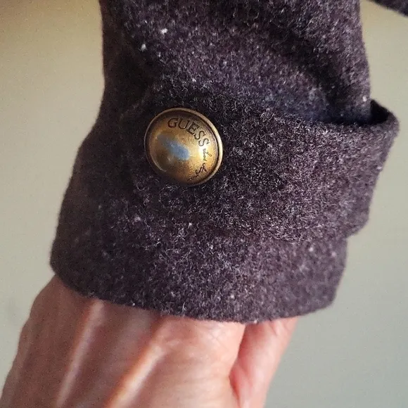 GUESS Vintage Wool Coat with removable faux fur collar
