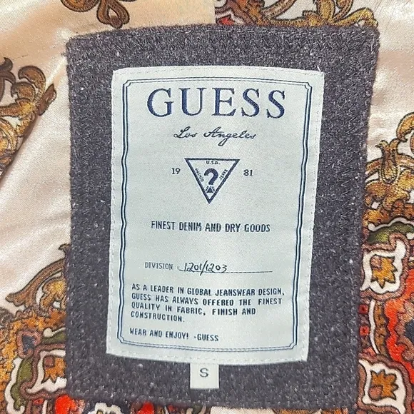 GUESS Vintage Wool Coat with removable faux fur collar