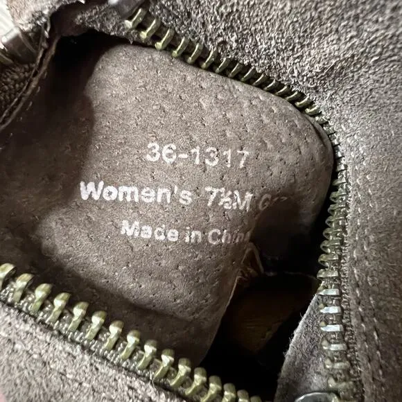 H. S. Trask whipstitch suede boots taupe sz 7.5