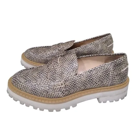 [H447] Vince Camuto &quot;Mckella Loafer&quot; Snakeskin Pattern Loafers, Size 8
