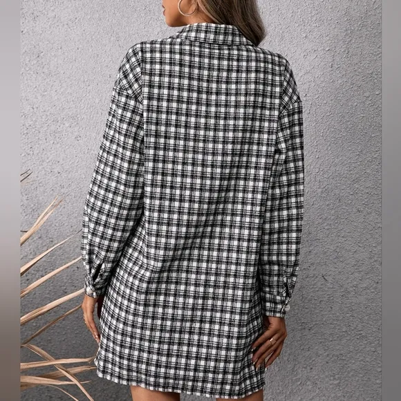 Hailey Plaid &amp; Pockets Mini Dress