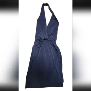 Halston Heritage Navy Blue Halter Mini Dress - Size XS