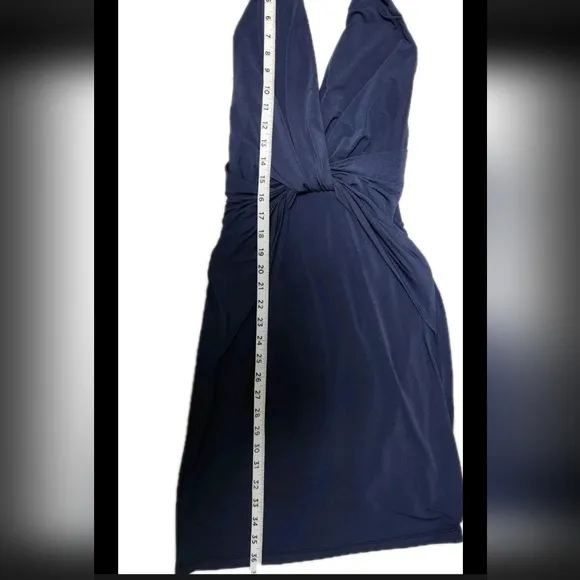 Halston Heritage Navy Blue Halter Mini Dress - Size XS