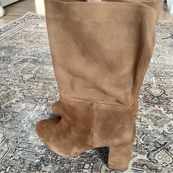 H&amp;M Premium Selection Suede Block Heel Boots in Brown - 8