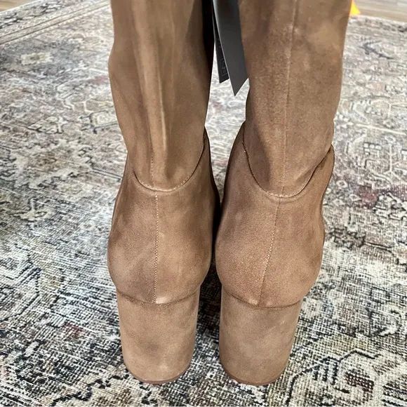 H&amp;M Premium Selection Suede Block Heel Boots in Brown - 8