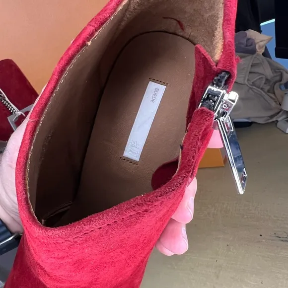 H&amp;M Red suede boots