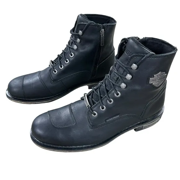 Harley-Davidson Mens Size 11.5 M Clancy Waterproof Black Motorcycle Boots D96159