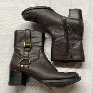 Harley-Davidson 84069 Faux Cuff Side Buckle Boots Size 8.5 Brown