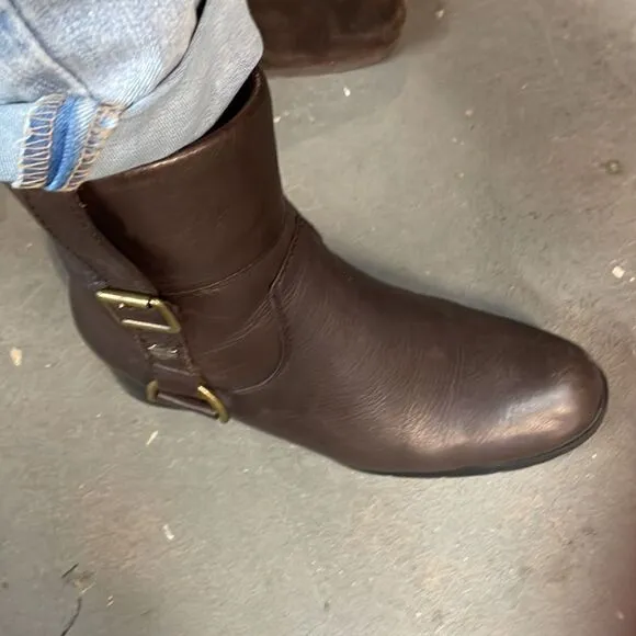 Harley-Davidson 84069 Faux Cuff Side Buckle Boots Size 8.5 Brown
