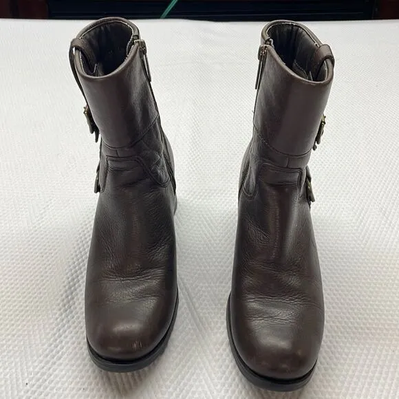 Harley-Davidson 84069 Faux Cuff Side Buckle Boots Size 8.5 Brown
