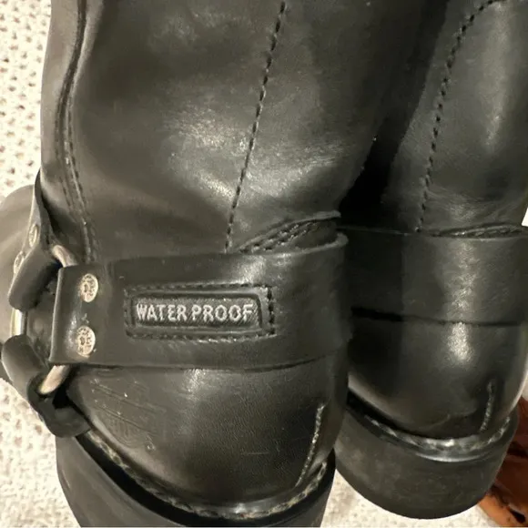 HARLEY DAVINSON WATERPROOF BOOTS MENS SIZE 10BLACK IT HAVE FRONT SCRATCHSEE P