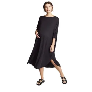 HATCH The Jersey Drape Maternity Dress OS Midi Dolman Nursing Stretch Rayon USA