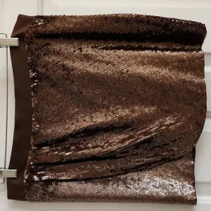 HAUTE HIPPIE Chocolate Colored Sequined Faux Wrap Mini Skirt