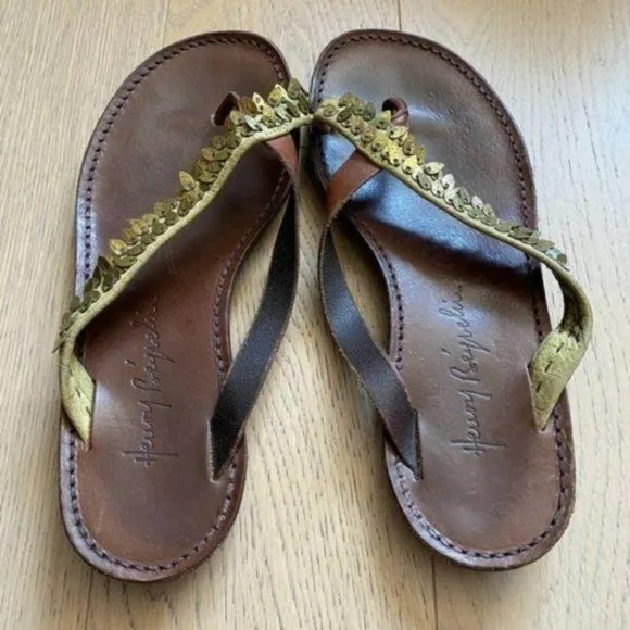Henry Beguelin Embellished Leather Sandals 36.5