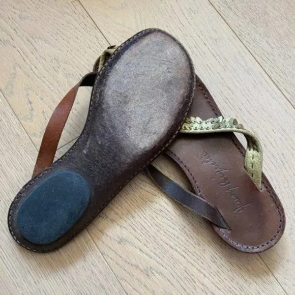 Henry Beguelin Embellished Leather Sandals 36.5