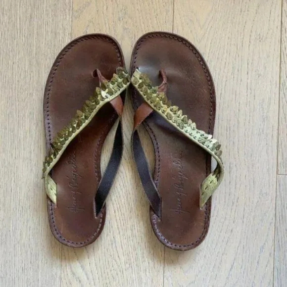 Henry Beguelin Embellished Leather Sandals 36.5