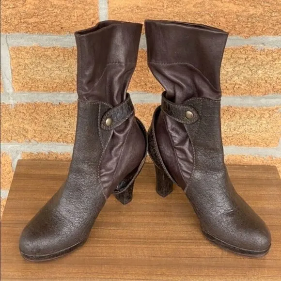 Henry Beguelin brown leather boots size 7