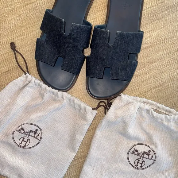 Hermes Men's Sandals in blue Denise size 11