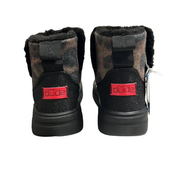 Hey Dude Mel Youth Leo Black Boots Size 3 NWT