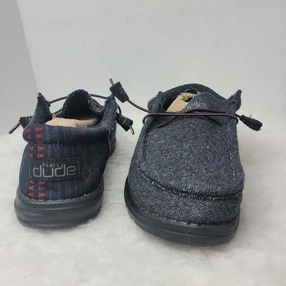 Hey Dude Men's Wally Funk Wool Black Aztec  Men’s Shoes Size 9 US 42 EUR