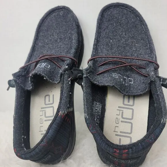 Hey Dude Men's Wally Funk Wool Black Aztec  Men’s Shoes Size 9 US 42 EUR