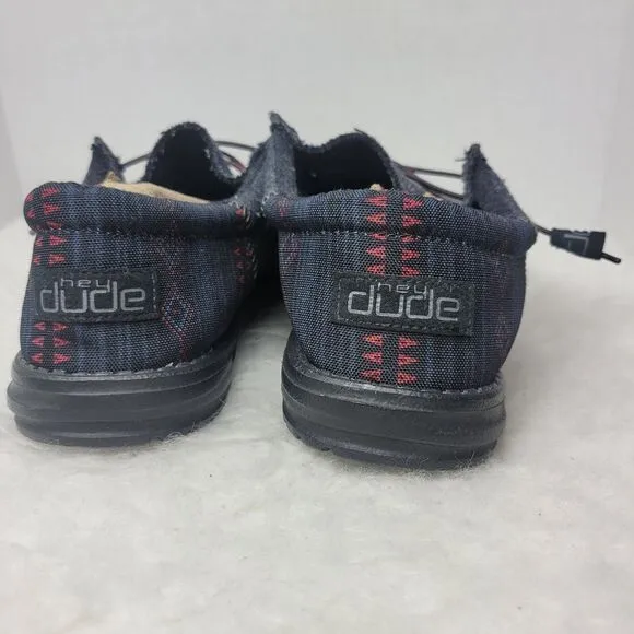 Hey Dude Men's Wally Funk Wool Black Aztec  Men’s Shoes Size 9 US 42 EUR