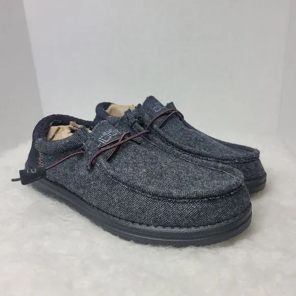 Hey Dude Men's Wally Funk Wool Black Aztec  Men’s Shoes Size 9 US 42 EUR