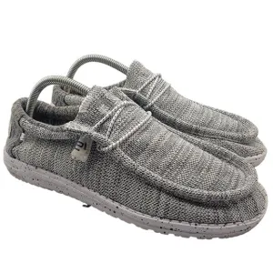 Hey Dude Wally Stretch Aggregate Mens 8 Gray Lightweight Slip On Casual Comfort