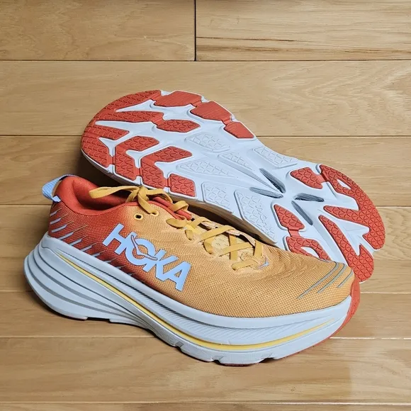 Hoka Bondi X Mens Running Shoe Fiesta Amber Yellow Size 11.5