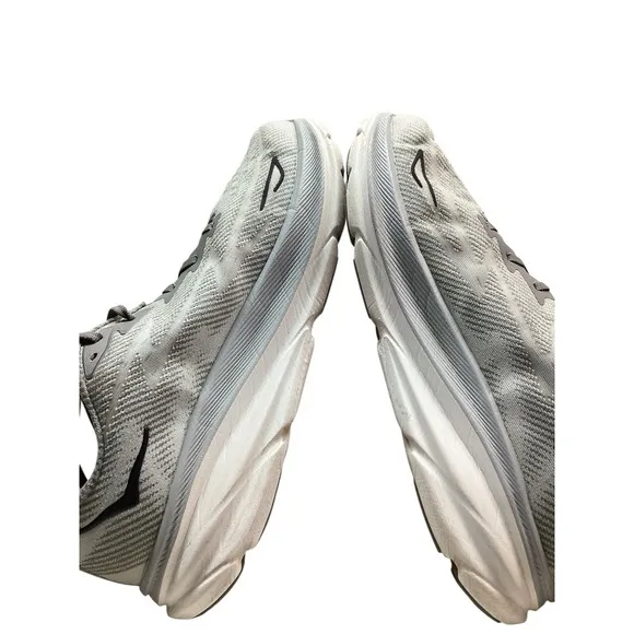 Hoka Clifton 9 Shoes Mens 12 Harbor Mist Black Grey Road Running Max Support